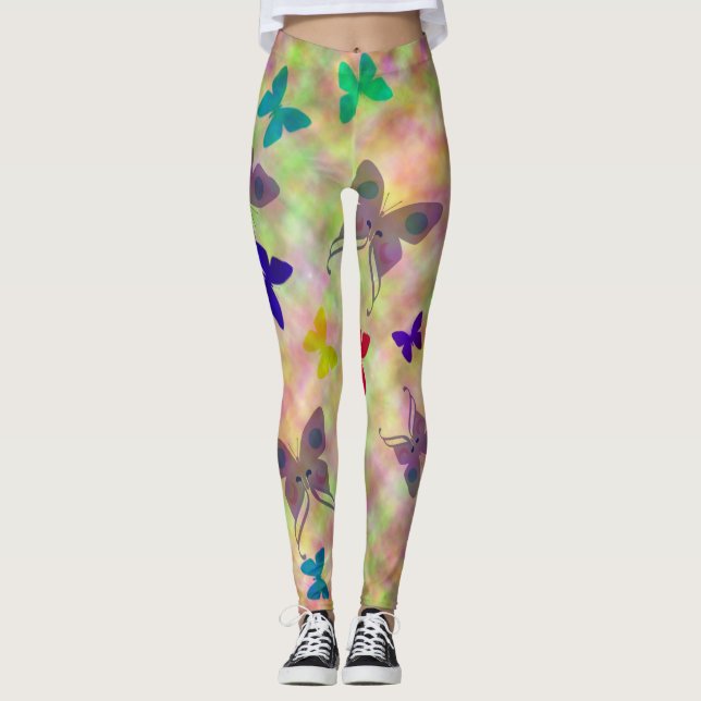 Leggings da Borboleta Mardi Gras (Frente)