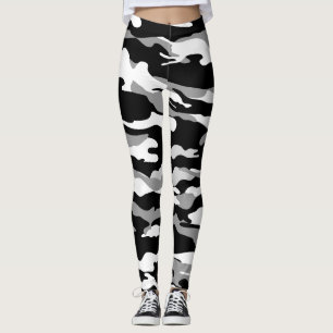 Leggings da Camuflagem Branca e Negra