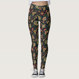 Leggings da China Escuras da Flor Asiática - Bonit