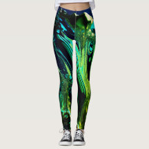 Leggings da fantasia verde obsidiana