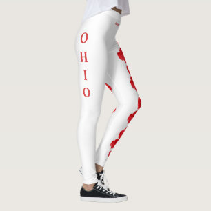 Leggings da Flor do Cravo do Estado Branco de Ohio