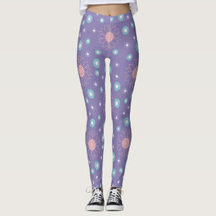 Leggings da Flor Roxa - Ajustado Chic & Comfy