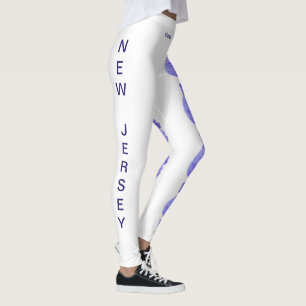 Leggings da Flor Violeta de New Jersey White