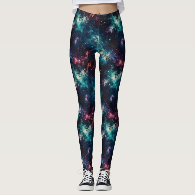 Leggings da Galáxia - Explore o Universo em Estilo (Frente)