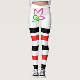 Leggings da linha preta vermelha