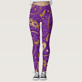 Leggings da Moda Mascarada do Mardi Gras