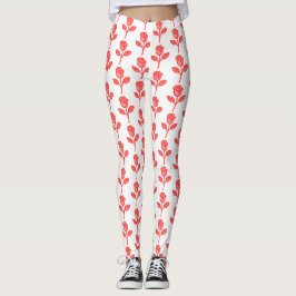 Leggings da Moda Rosas Cor-de-Rosa Bonitas