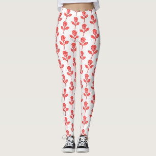 Leggings da Moda Rosas Cor-de-Rosa Bonitas