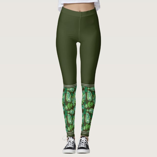 Leggings da Monstera do fosco (Frente)