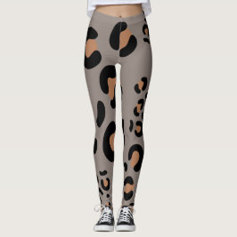 Leggings da mulher leopardo-negra e marrom