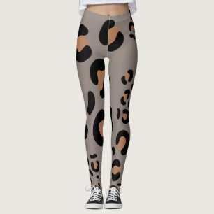 Leggings da mulher leopardo-negra e marrom