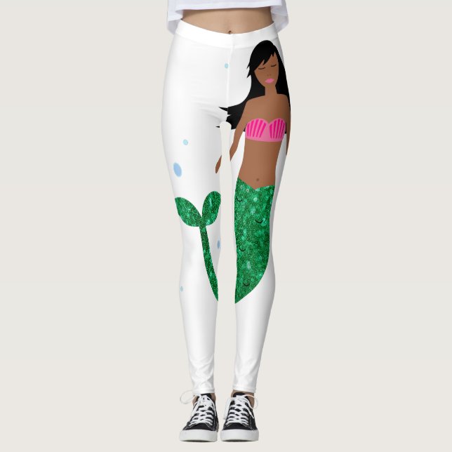 leggings da sereia americana africana (Frente)