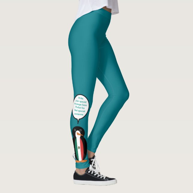 Leggings da Sra. Pinguim com a Bandeira Mexicana (Direita)