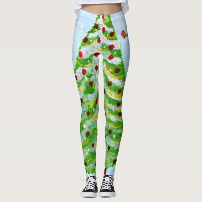 Leggings das árvores de Natal (Frente)