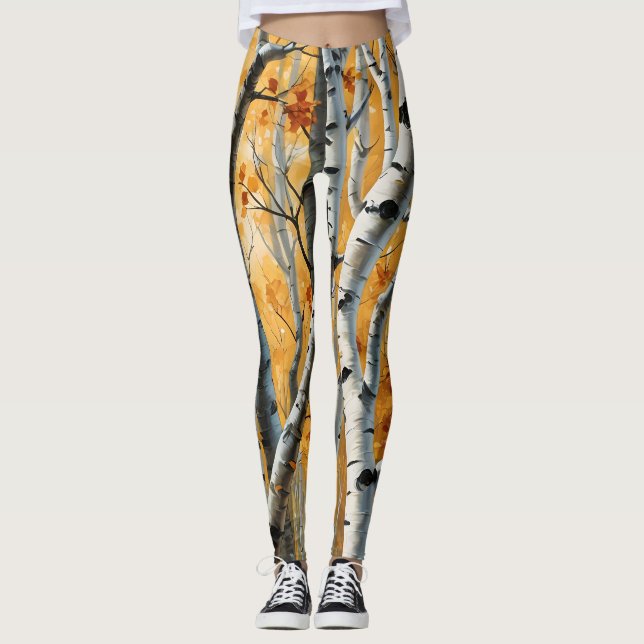 Leggings das Árvores do Outono (Frente)