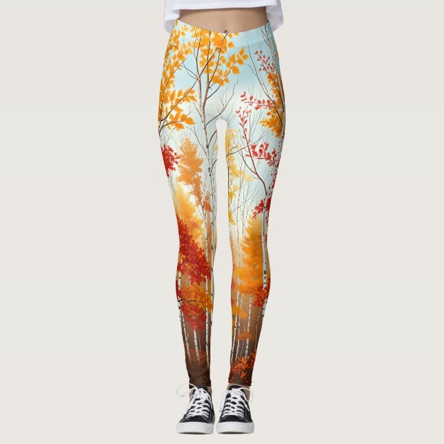 Leggings das Árvores do Outono (Frente)