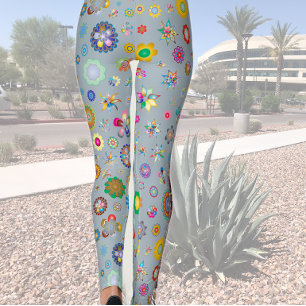 Leggings das flores da primavera