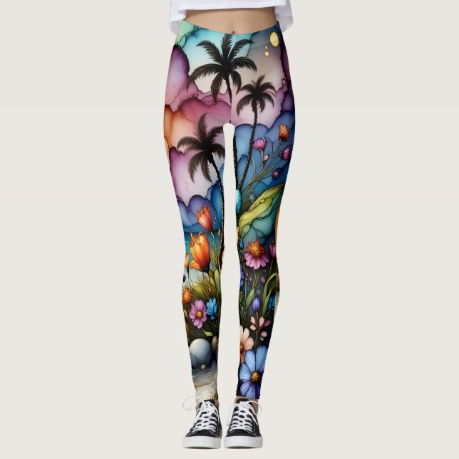 Leggings das Flores Fantásticas (Frente)