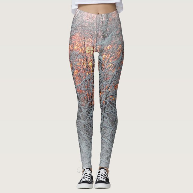 Leggings das florestas de inverno (Frente)