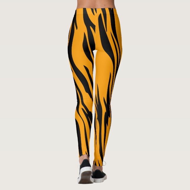 Leggings das linhas de tigres: estilo e conforto r (Verso)