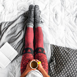 Leggings das luzes brilhantes vermelhas profundas