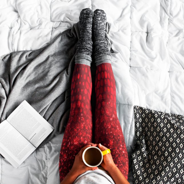 Leggings das luzes brilhantes vermelhas profundas (Criador carregado)