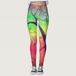 Leggings das ramificações das árvores de escalada