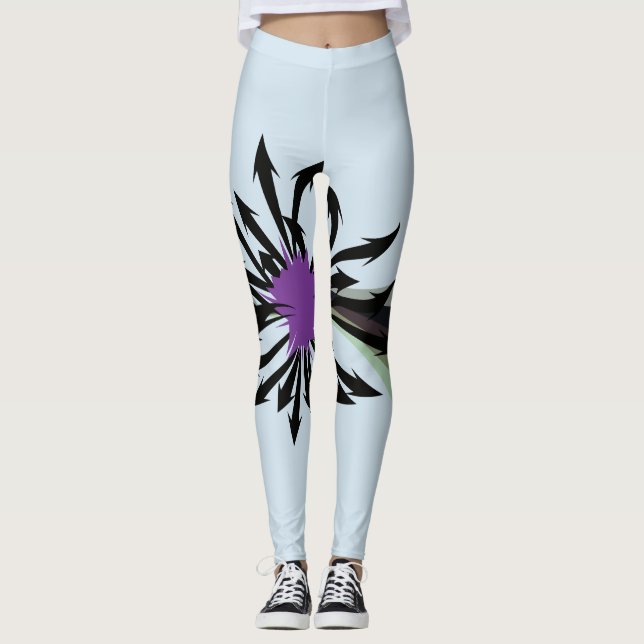 Leggings das setas pretas abstrato (Frente)