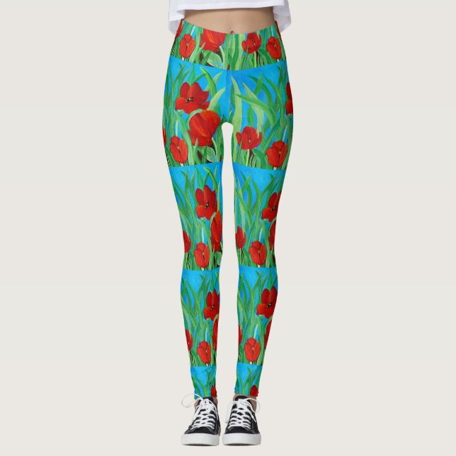 Leggings das Tulipas Vermelhas (Frente)