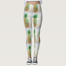 Leggings de abacaxi de aquarela