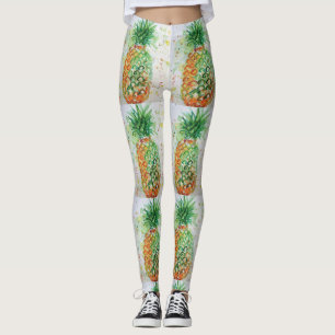 Leggings de abacaxi de aquarela