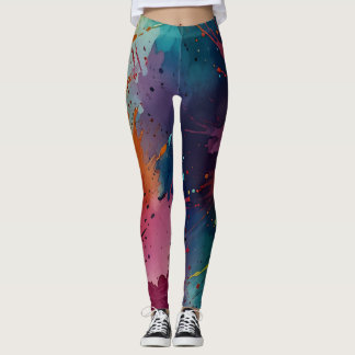 Leggings de abertura de cores d’água Negrito Seu E