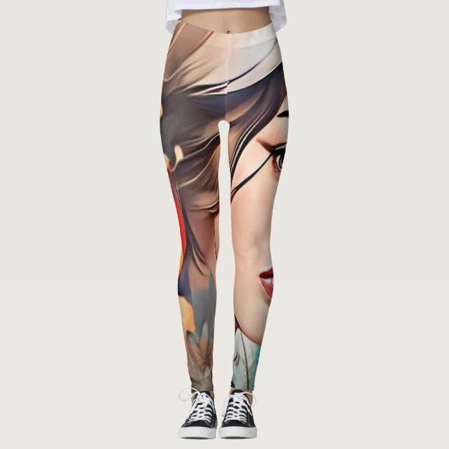 Leggings de abstrato Art (Frente)