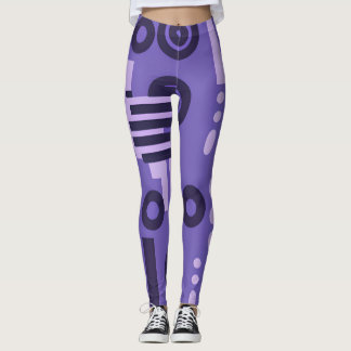 Leggings de abstrato art em tons de roxo