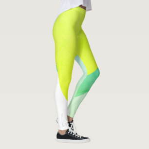Leggings de Abstrato de Arte Amarela Pastel Focada
