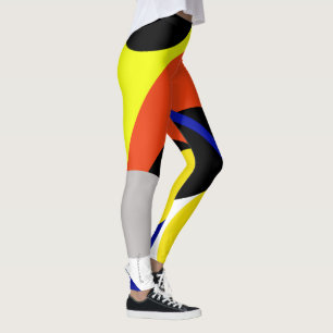Leggings de Abstrato de arte amarelas amarelas foc