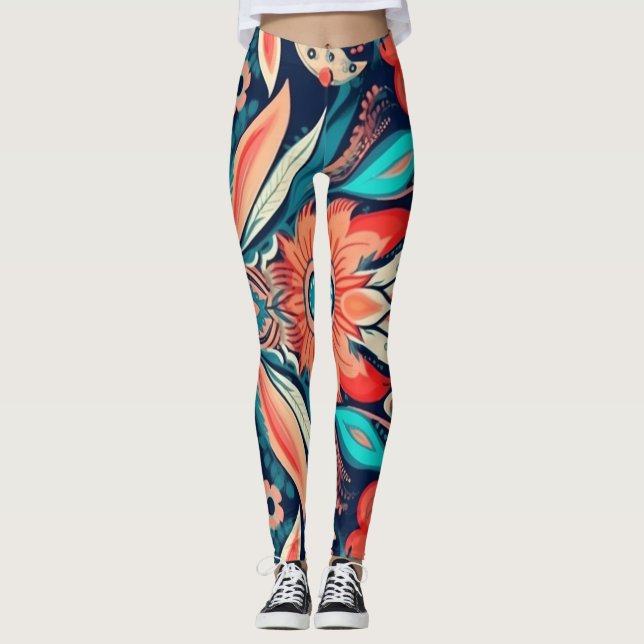 Leggings de Abstrato de arte lindas e tradicionais (Frente)