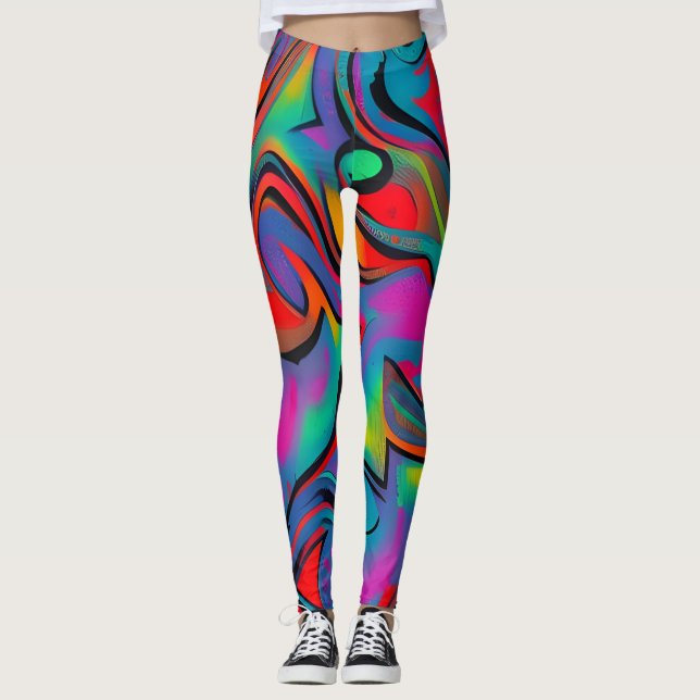 Leggings de Abstrato de arte lindas e tradicionais (Frente)