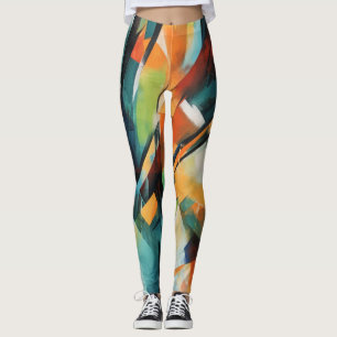 Leggings de Abstrato de arte lindas e tradicionais
