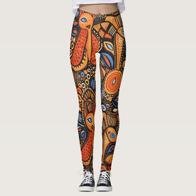 Leggings de Abstrato de arte lindas e tradicionais (Frente)
