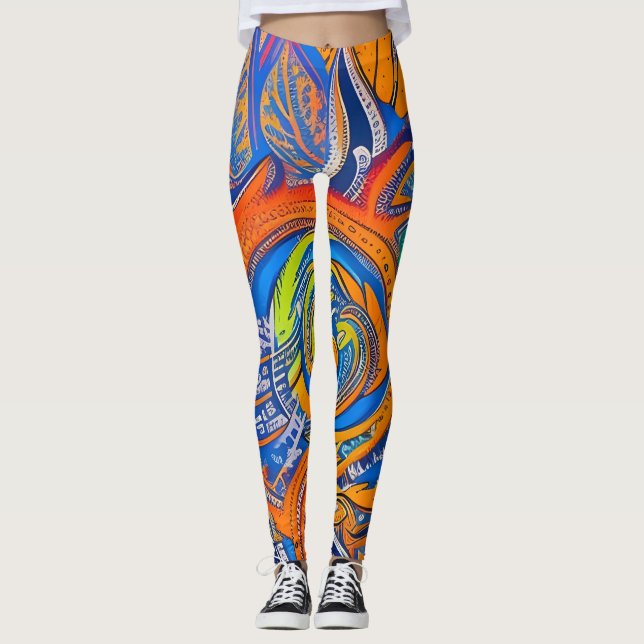 Leggings de Abstrato de arte lindas e tradicionais (Frente)