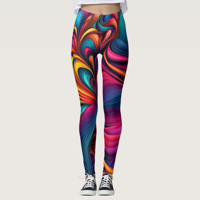 Leggings de Abstrato de arte lindas e tradicionais (Frente)