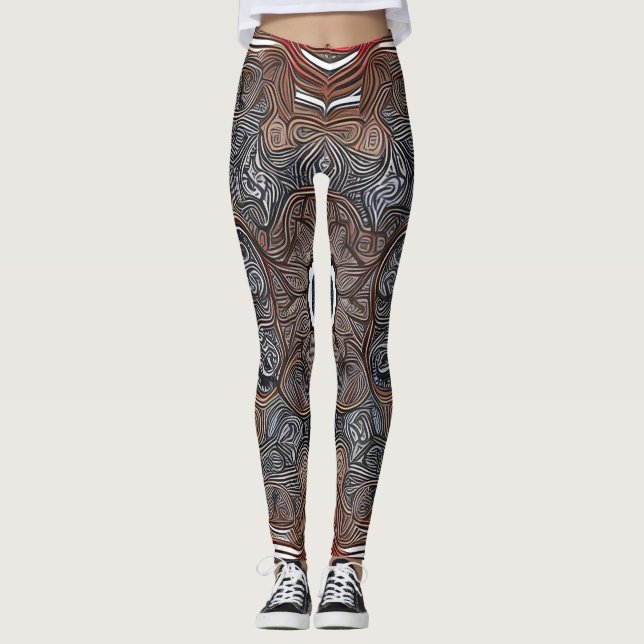 Leggings de Abstrato de arte lindas e tradicionais (Frente)