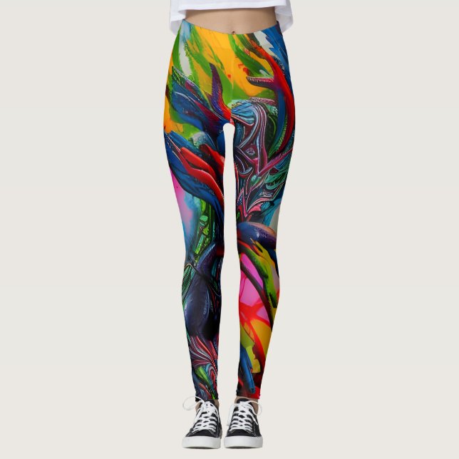 Leggings de Abstrato de arte lindas e tradicionais (Frente)