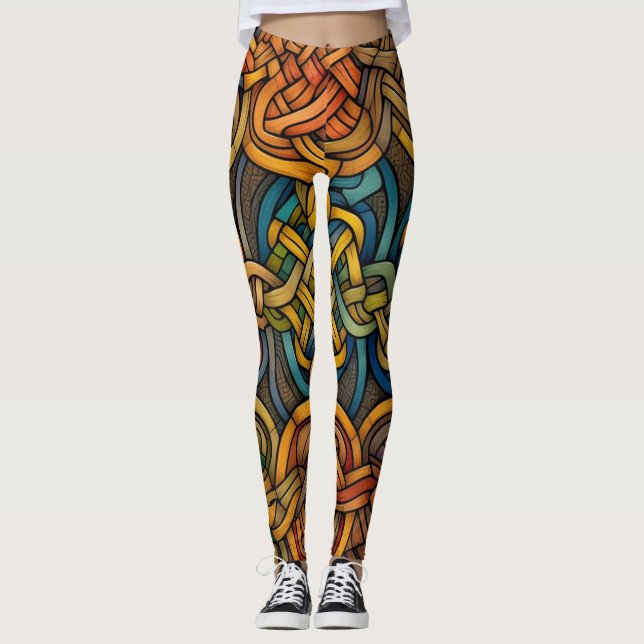 Leggings de Abstrato de arte lindas e tradicionais (Frente)