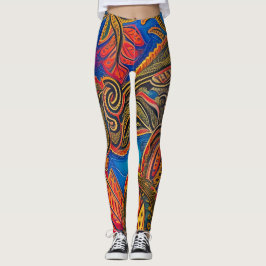 Leggings de Abstrato de arte lindas e tradicionais