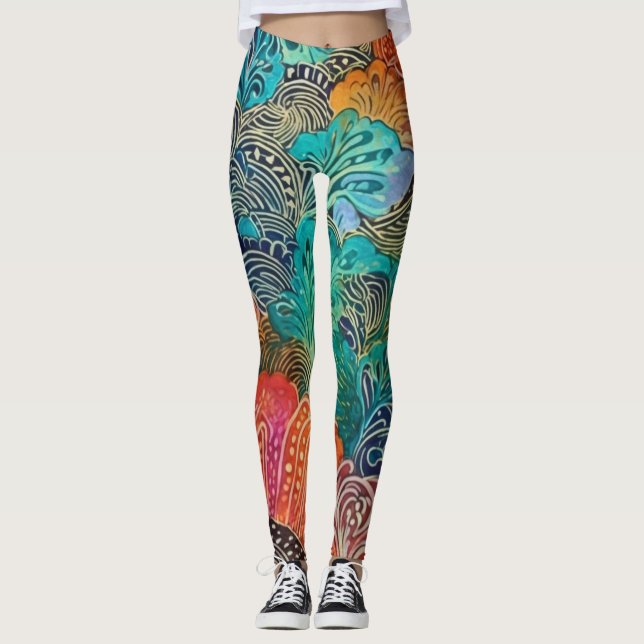 Leggings de Abstrato de arte lindas e tradicionais (Frente)