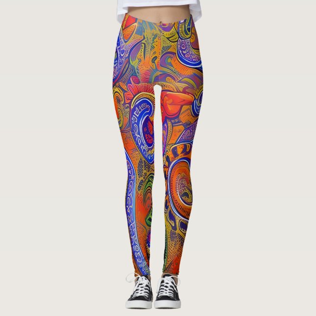 Leggings de Abstrato de arte lindas e tradicionais (Frente)