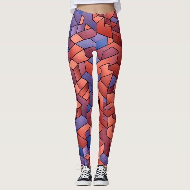 Leggings de Abstrato de arte lindas e tradicionais (Frente)