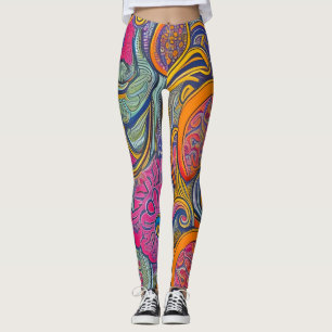 Leggings de Abstrato de arte lindas e tradicionais
